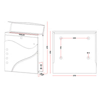 Cassetta postale con vano portagiornale V31 bianco 370 x 105 x 370 mm