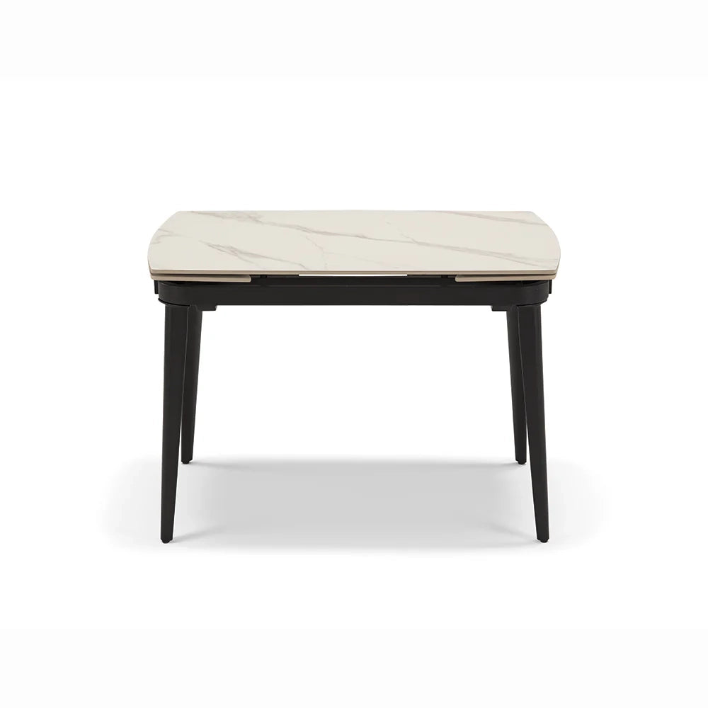 Tavolo da pranzo allungabile 110X72 Marmo di Carrara modello ZANTE fino a a 160 CM per sala da pranzo, cucina e soggiorno, design moderno con top in grès ceramico