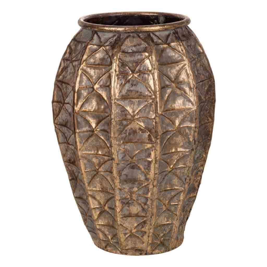 Vaso in metallo dorato 27x27x36,5h