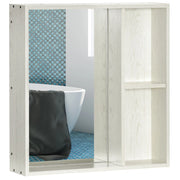 Armadietto Bagno con Specchio e Ripiani ¨C zephmum ¨C 63x15x65 cm Bianco