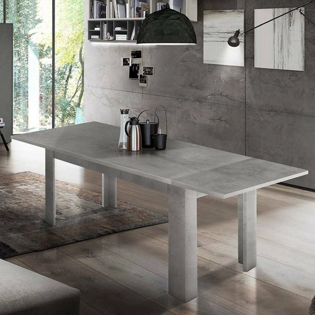 Tavolo per sala da pranzo Arizon, Made in Italy, Tavolo moderno con allunghe, Consolle allungabile, cm 140/190x90h75, Grigio Cenere