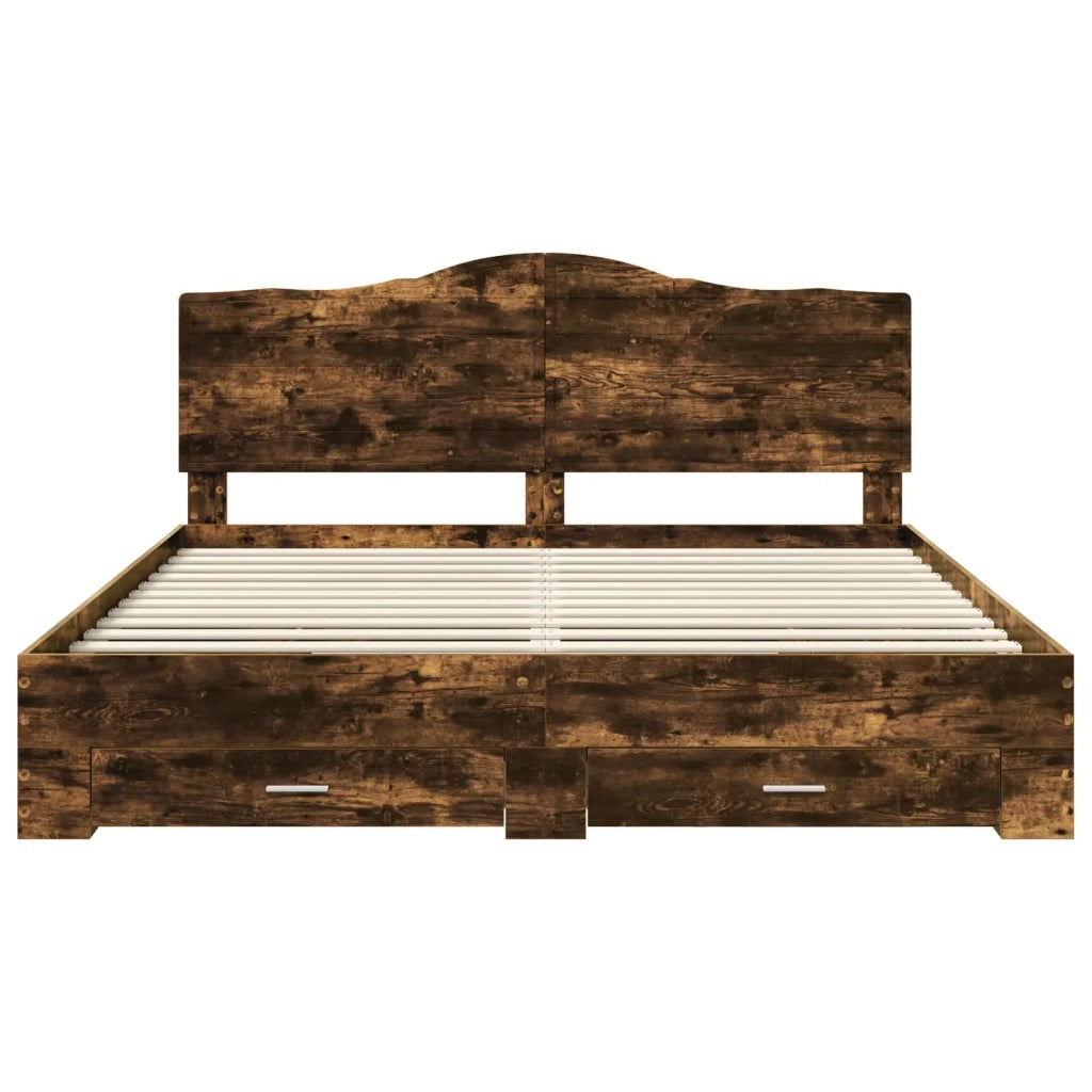 Struttura del letto Rovere fumé 200 x 200 cm Legno multistrato 3413566