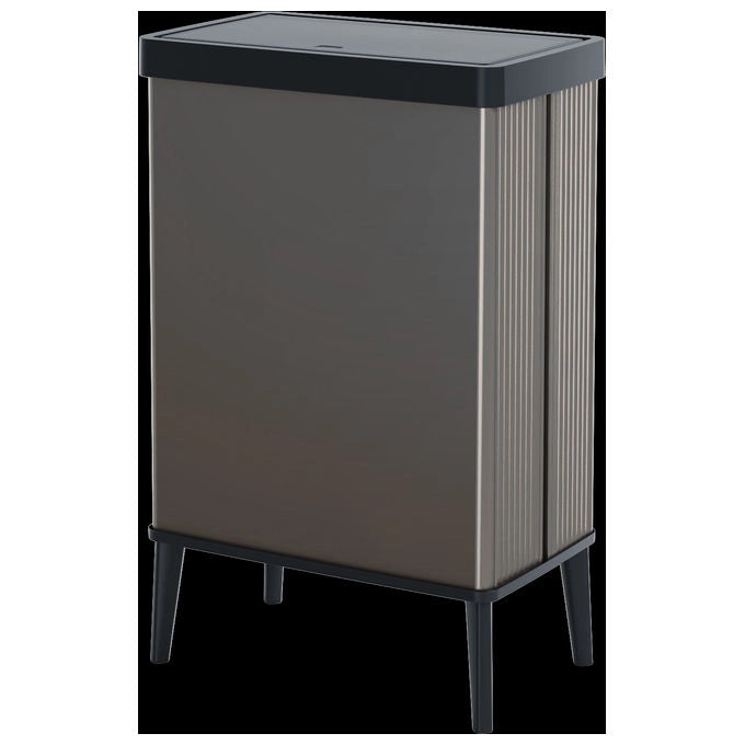 Keter 261011 Verto High Pattumiera Raccolta Differenziata Doppio Scomparto 54 L Coperchio a Pressione colore Grigio Perla