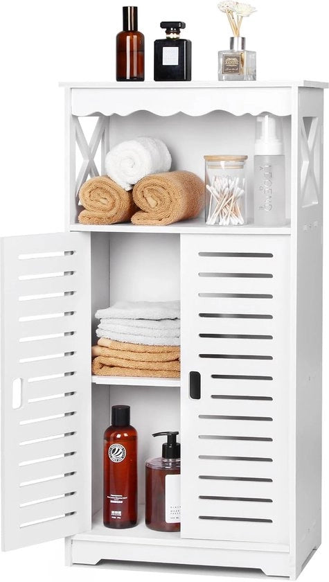 Cassettiere per bagno resistenti all'acqua, pavimento bianco - Armadio stante per camera da letto cucina - Mobili per corridoio - Dimensioni cassettiera 75x24x34cm