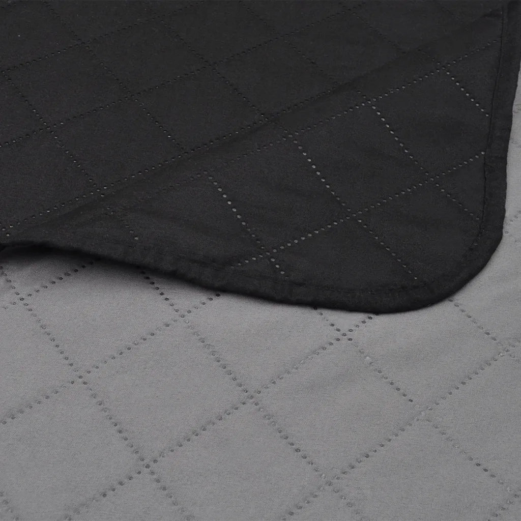 Copriletto Trapuntato a Doppia Faccia Nero/Grigio 220 x 240 cm cod mxl 73543