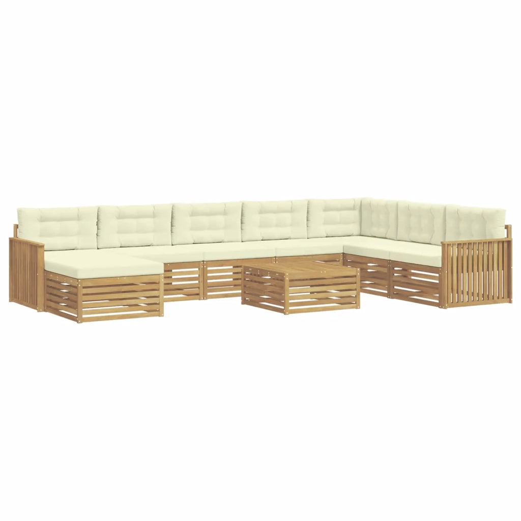 Set di divani da esterno 9 pz Bianco e Crema 3391000