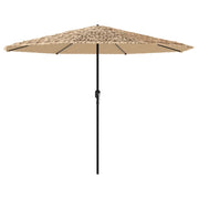 Ombrello | Parasolne Giardino LED e Palo in Acciaio Marrone 324x324x247cm