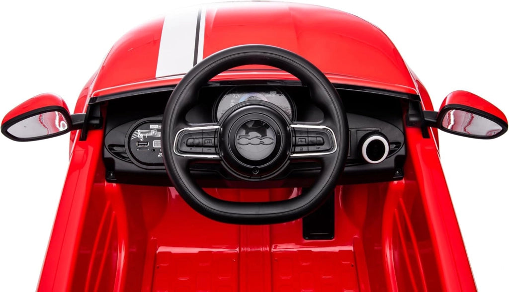 Macchina Elettrica per Bambini Licenza Fiat 500 12V con Telecomando Rosso