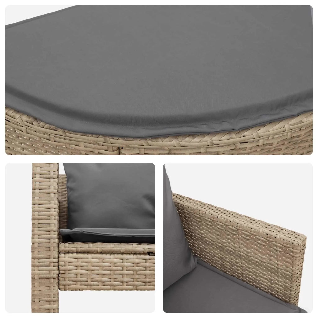 Divano da giardino 8 pz polyrattan Beige e Grigio Chiaro 42025899