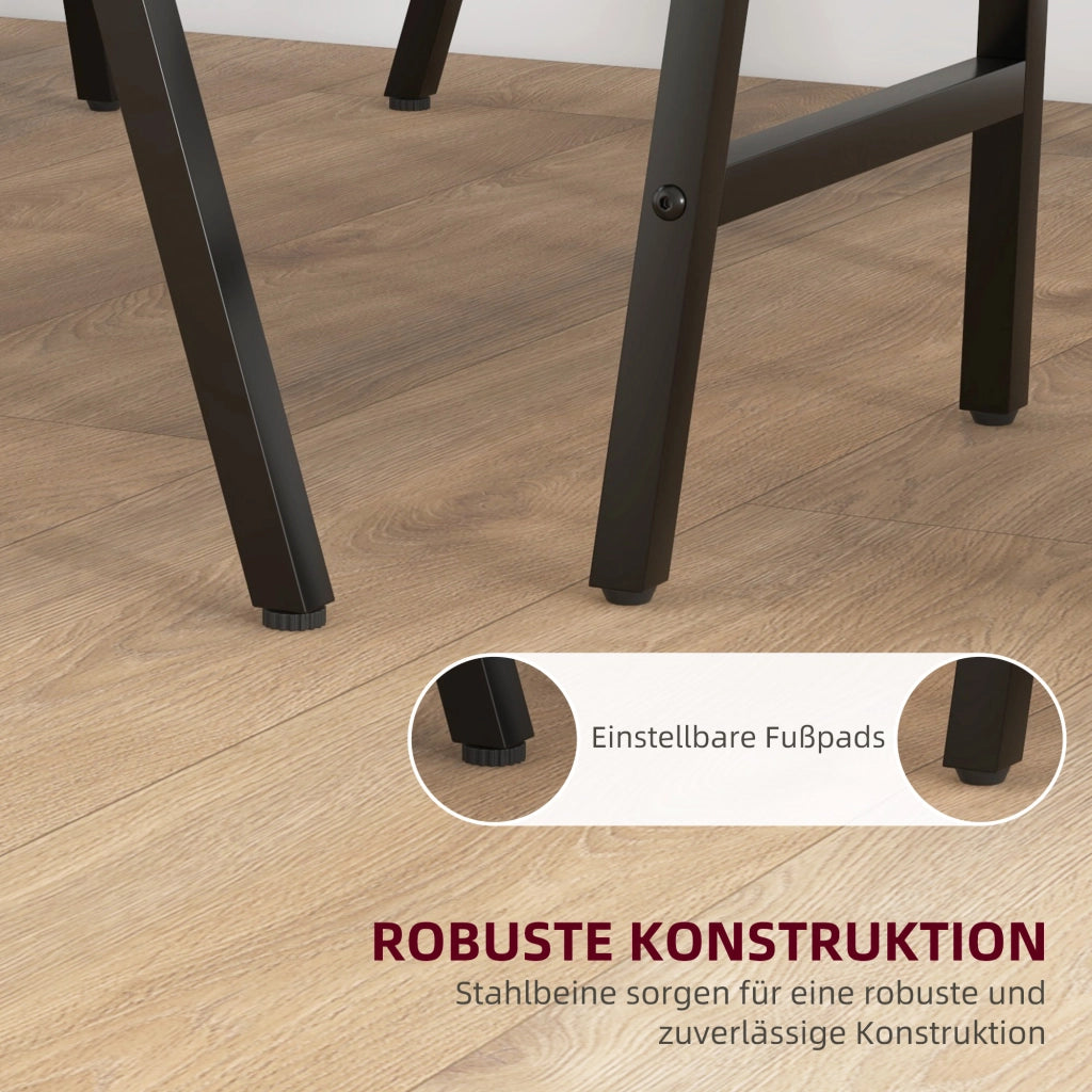 Set da pranzo 5 pezzi ¨C zephmum ¨C tavolo rettangolare e 4 sedie imbottite, tessuto beige
