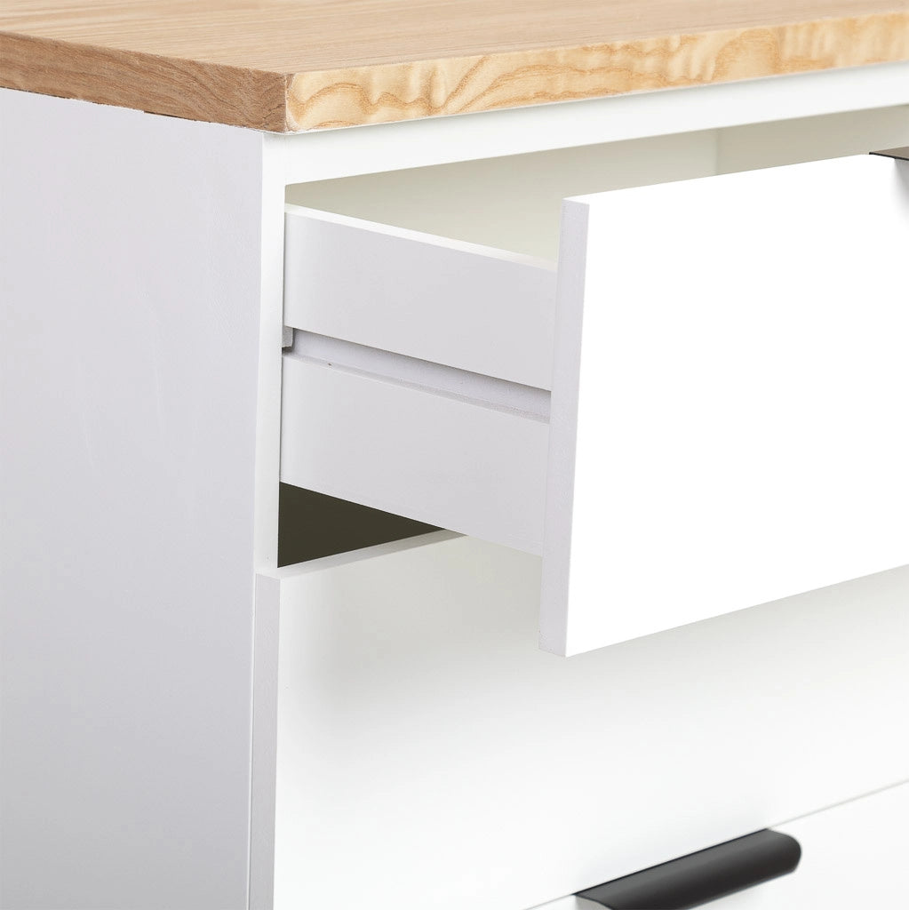Cassettiera in legno bianco 45x35x90