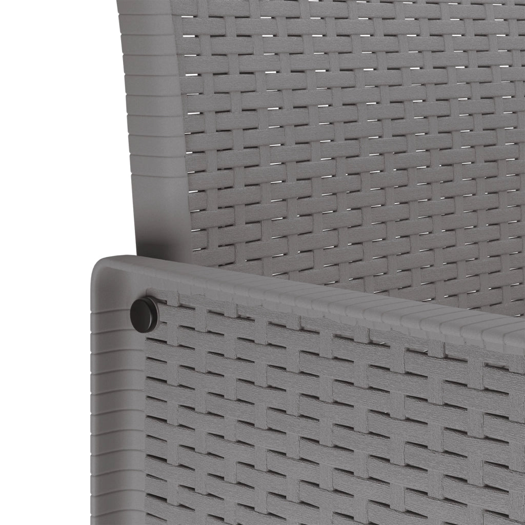 Set pranzo giardino 9 pezzi con cuscini Grigio chiaro Polyrattan