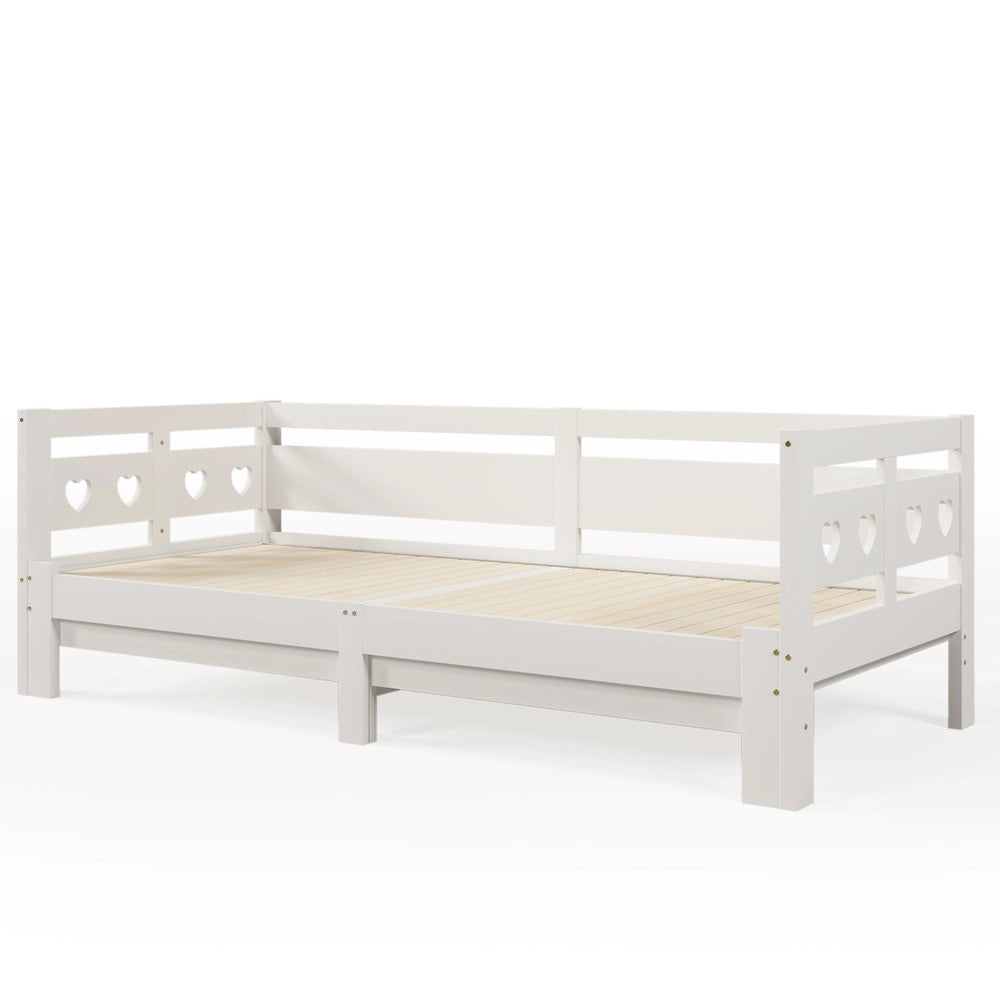 Letto Singolo Estraibile in Pino Massello Bianco ¨C MINIMAL ¨C 90x200