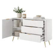 Madia Halilomo, Credenza 3 Cassetti, 138x38x81h cm Bianco