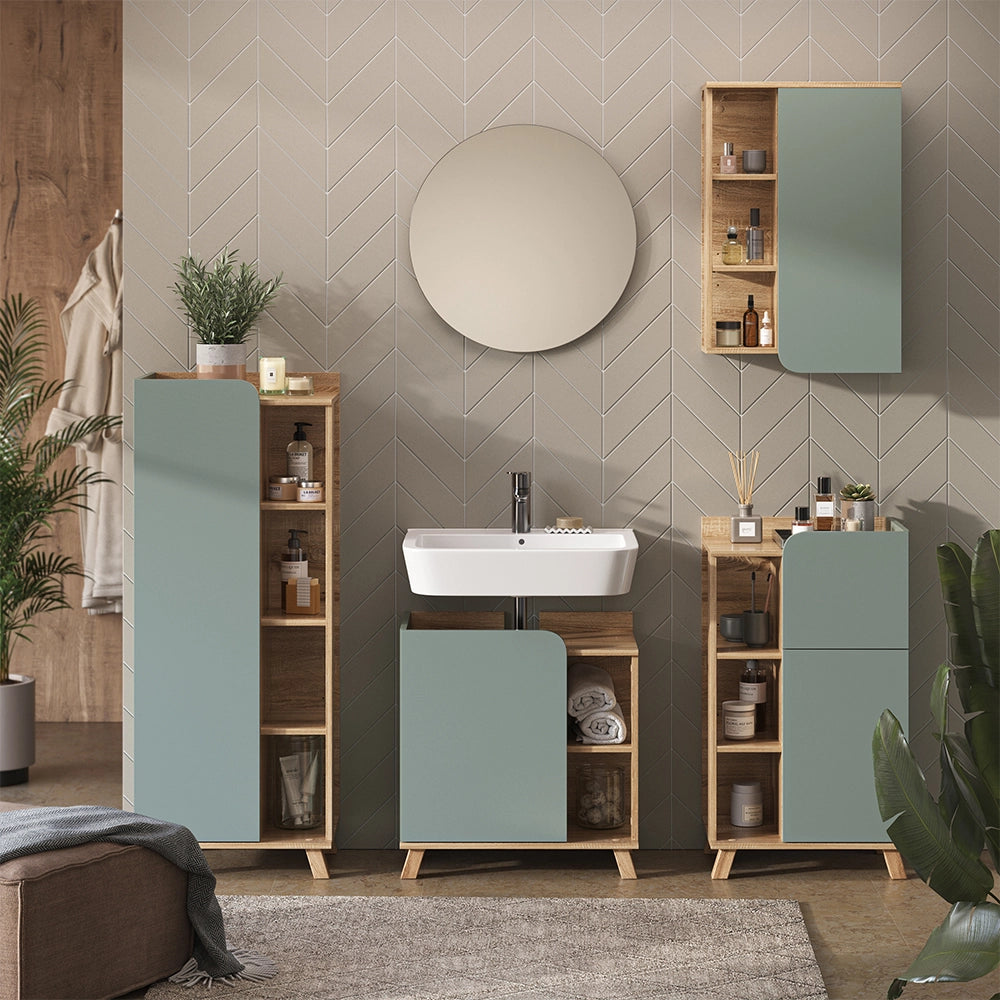 Vicco Mobile bagno Grigio-blu 50 x 75 cm con porta e vani aperti