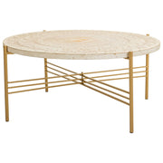 Tavolino in legno bianco e metallo 80x80x36h