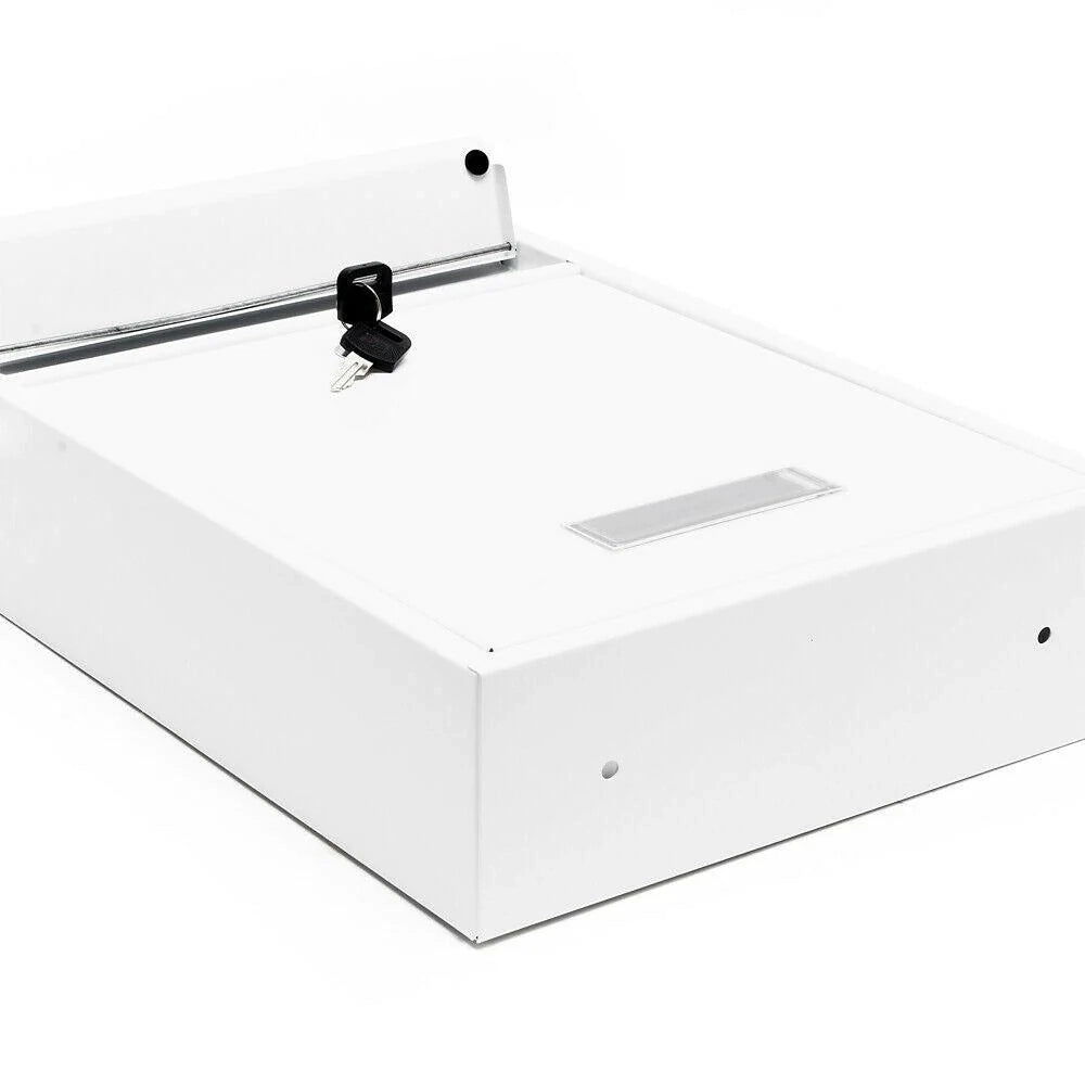 Cassetta postale da parete di design acciaio zincato 26 x 8,5 x 35 cm bianco 16_0000073