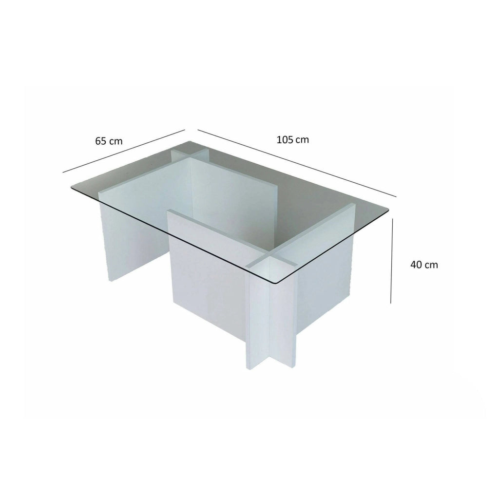 Teti, Tavolino da Salotto Portariviste, 105x65x40h cm Bianco