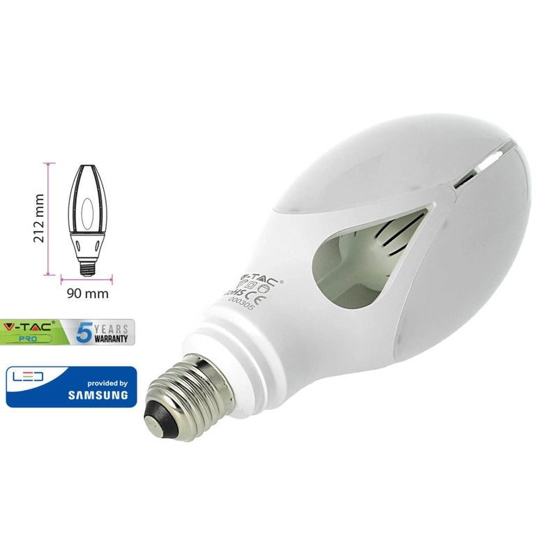 Lampada Led E27 UFO Ovale 36W 220V Freddo 6400K Chip Samsung Per Lampione Giardino Faro Industriale SKU-21285-6