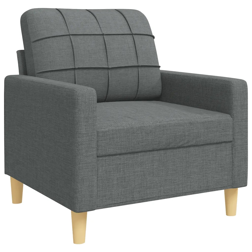 Set di Divani 4 pz con Poggiapiedi Grigio Scuro in Tessuto 3278296