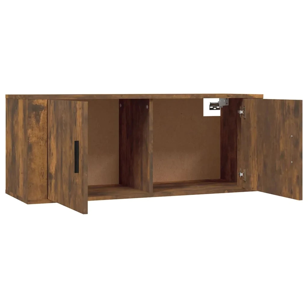 Set di mobili da 2 pezzi comprensivo di armadio credenza mobile TV soggiorno/camera da letto salotto rovere affumicato legno marrone ingegnerizzato 02_0024440