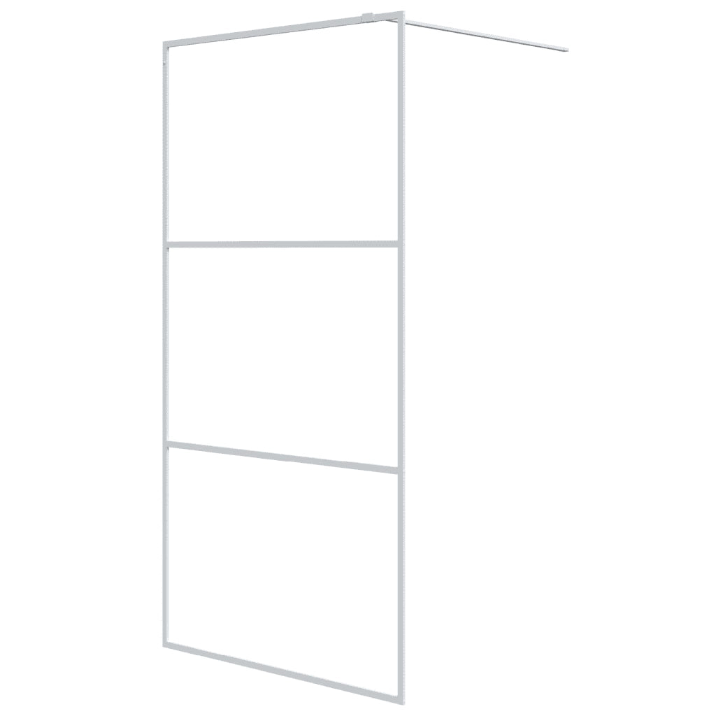Parete Doccia Walk in Bianca 100x195 cm Vetro Trasparente ESG 152122
