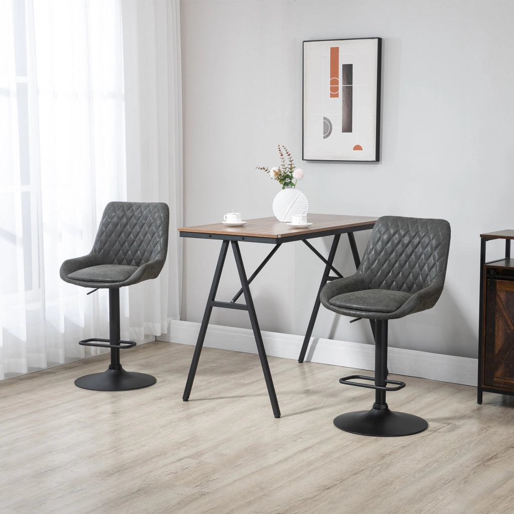 Sgabello da Cucina Altezza Regolabile ¨C zephmum ¨C Grigio Scuro 51x59x117 cm