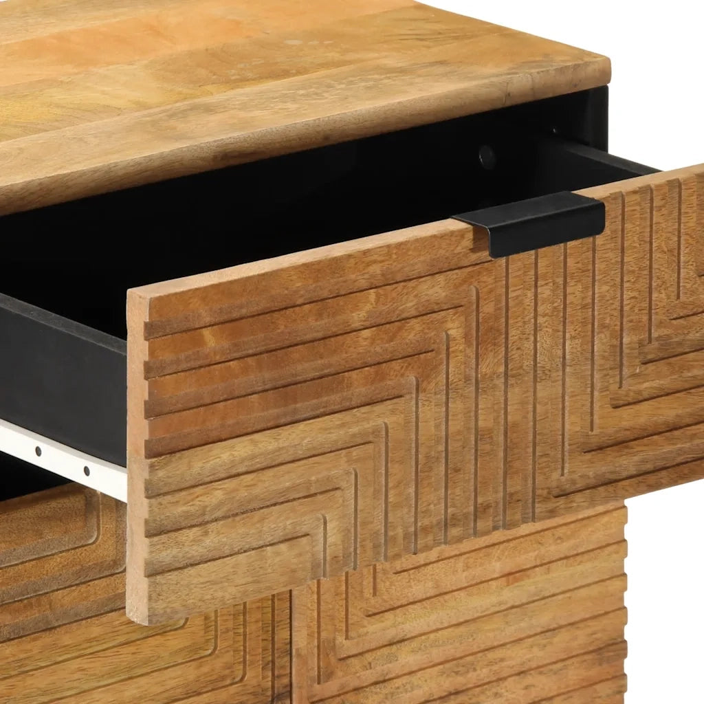 vidaXL Comodino Marrone 50x33x60 cm in Legno Massello di Mango