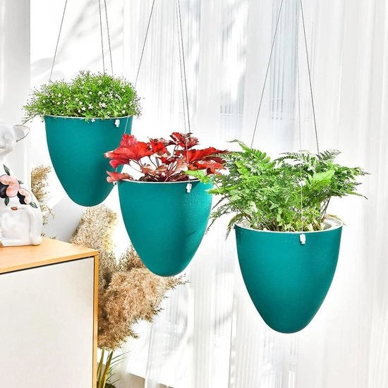 Bacchetto autosigillante appeso 3 pezzi verde oliva - vaso per succulente contenitore per piante aeree - guscio unico per piante di casa - unico per piante di interni esterni ufficio - decorazione per giardino