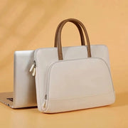 Tas per laptop con scheda tablet, design elegante e semplice, borse interne ampie, tas per laptop per uomo e donna, compatibile con laptop fino a 13 pollici (beige)