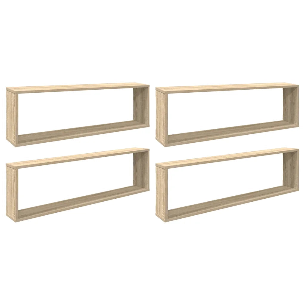 Mensole Parete a Cubo 4 pz Rovere Sonoma 100x15x30cm Truciolato cod mxl 52107