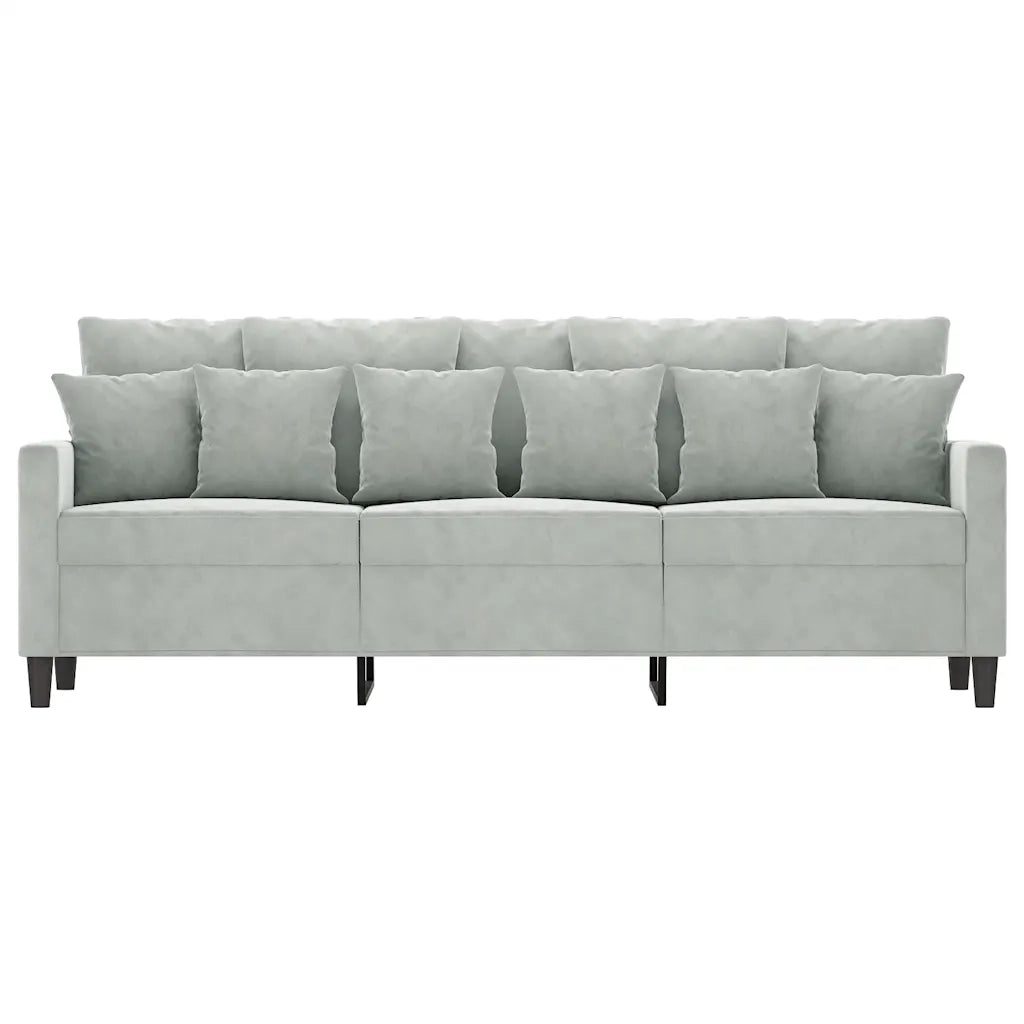 Divano a 3 Posti Grigio Chiaro 180 cm in Vellutocod mxl 83240