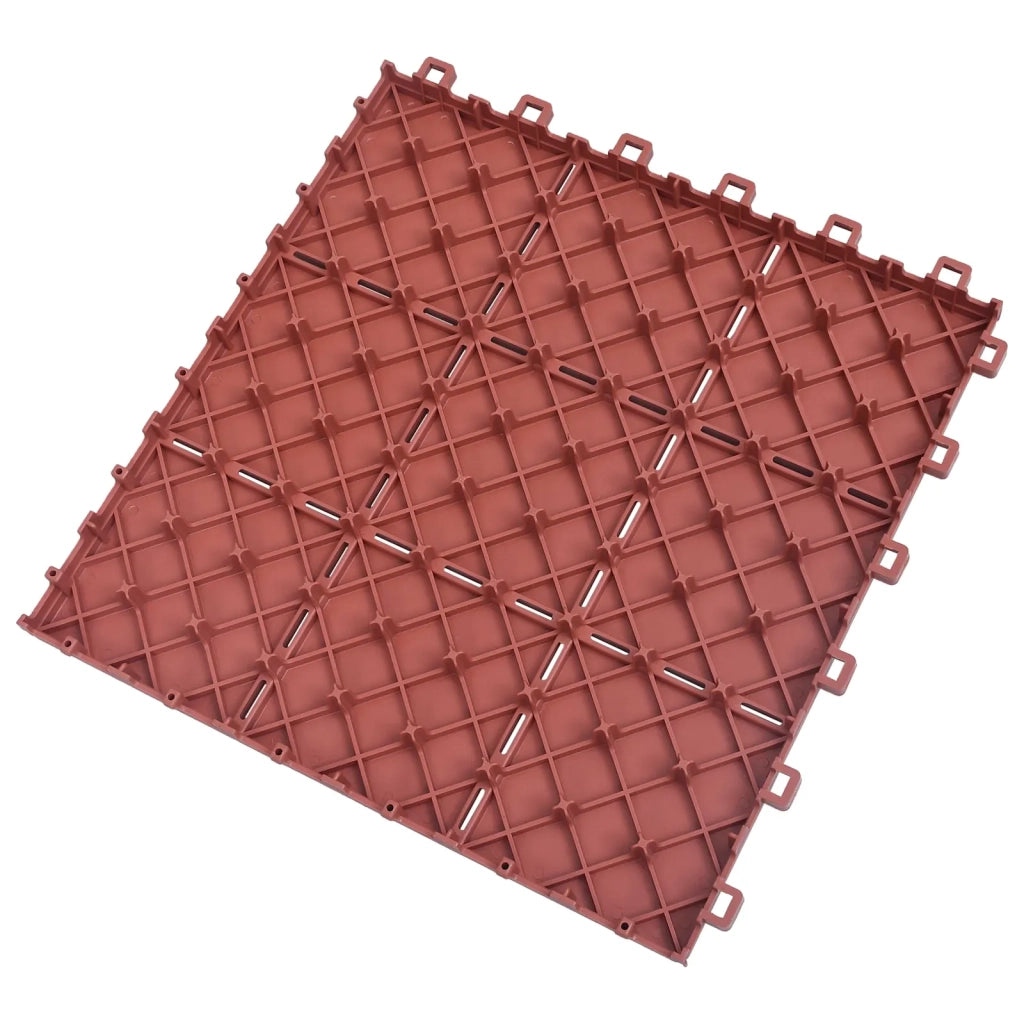 Piastrella per Decking 10 pcs Rosso 30,5 x 30,5 x 2,2 cm 42046713