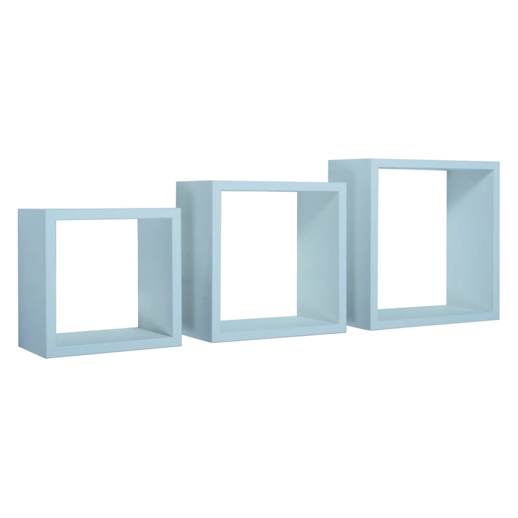 Mensole a cubo da parete set di 3 pz componibile colore Blu mod. InCubo
