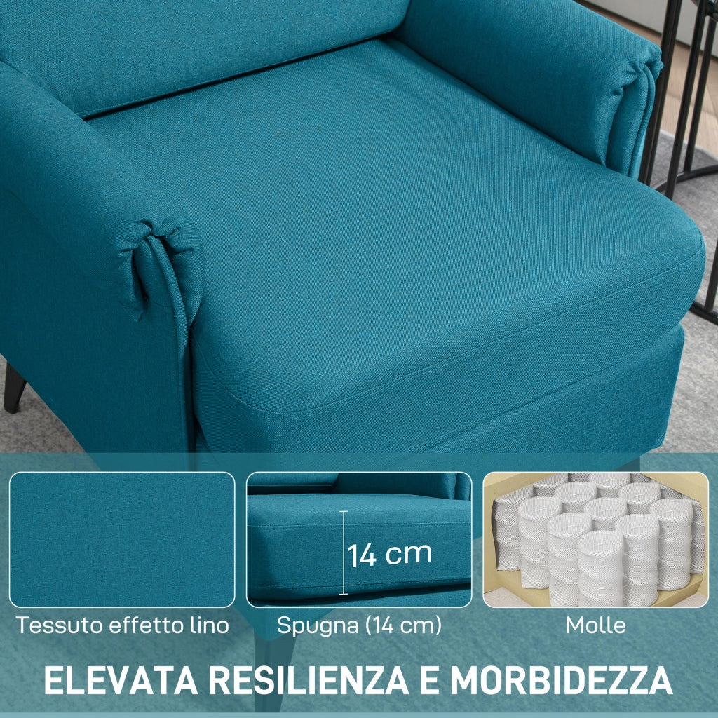 Poltrona Relax in Tessuto Verde con Braccioli ¨C Zephmum ¨C 70x73x83 cm