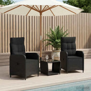 Set Lounge da Giardino 3 pz Nero 3422353