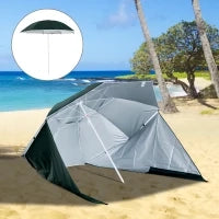 Ombrellone da Spiaggia con Borsa da Viaggio Impermeabile e con Protezione UV, Verde
