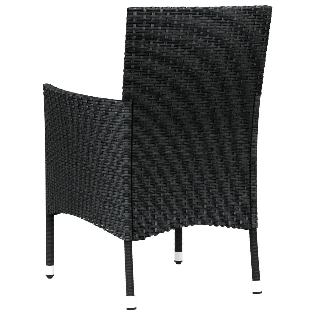 vidaXL Sedie da giardino con cuscini 4 pz nere in polyrattan (solo UK/IE/FI/NO)