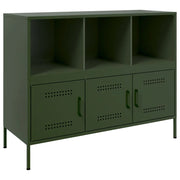 Credenza buffet cassettiera mobile contenitore organizer cucina soggiorno soggiorno oliva 100,5 x 39 x 79 cm verde acciaio 02_0036569
