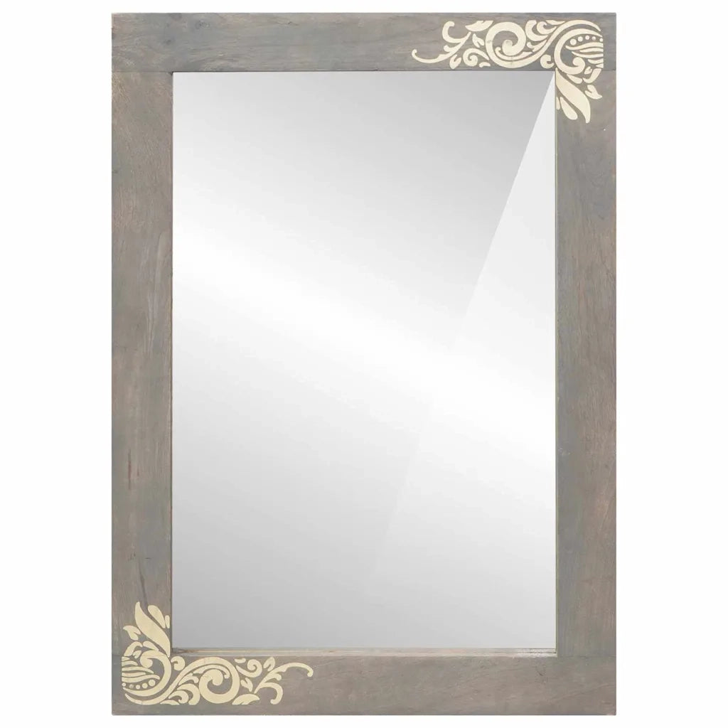 vidaXL Specchio da bagno con specchio Grigio e Argento 50 x 70 x 3 cm