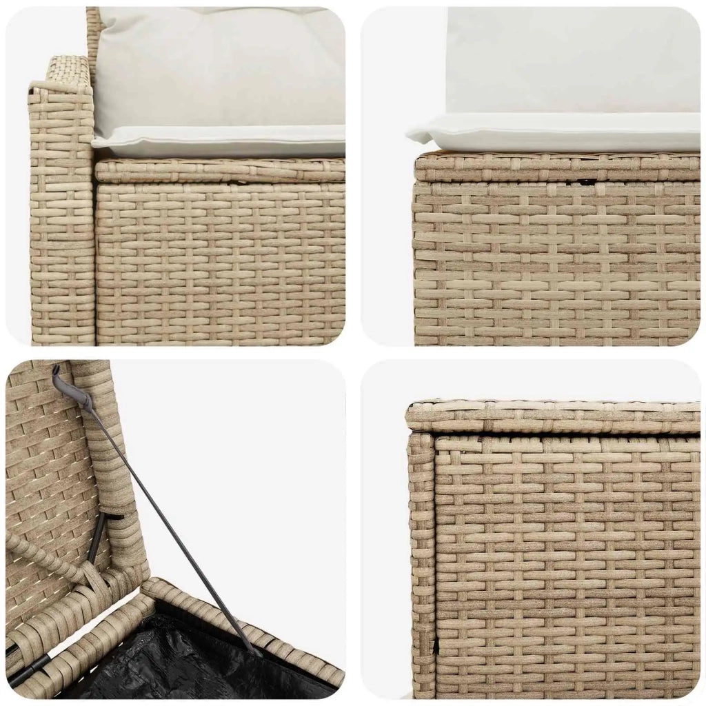 Set di divani 5 pz Beige e Bianco Crema 3447822