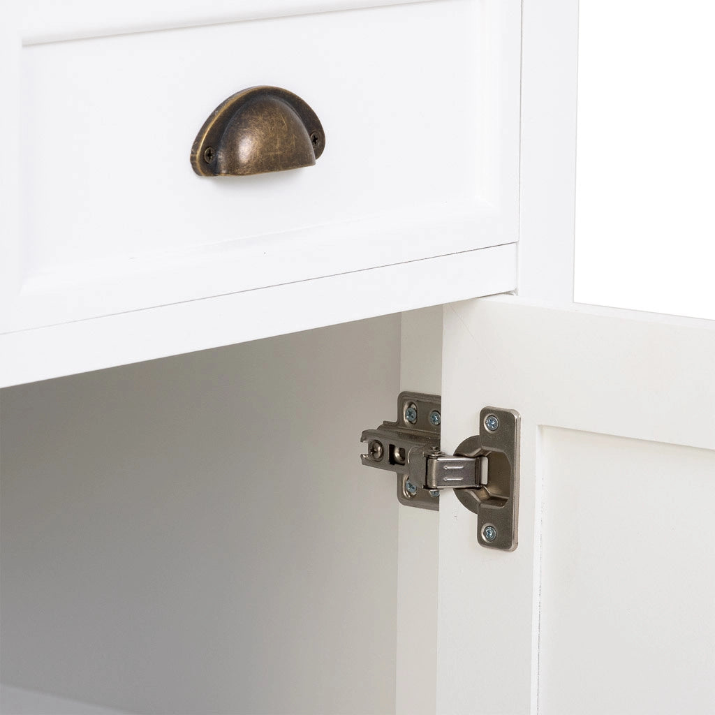 Mobile da ingresso in legno bianco 2 cassetti e 2 ante 82x39,5x80h cm
