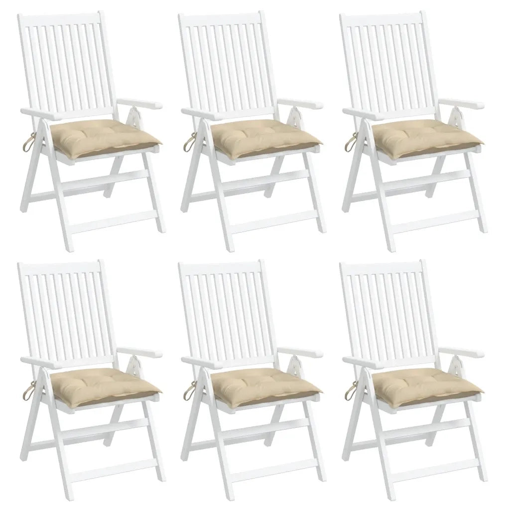 Cuscini per Sedia 6 pz Beige 40x40x7 cm in Tessuto Oxford 361461