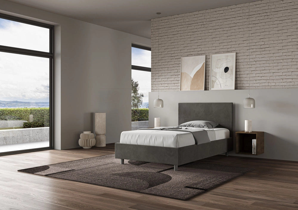 Letto Singolo 80x200 cm Senza Rete Adele Grigio