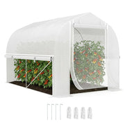 Serra tunnel da giardino 3x2x2 m ¨C Xylo ¨C con pareti laterali arrotolabili, telaio in acciaio, bianco