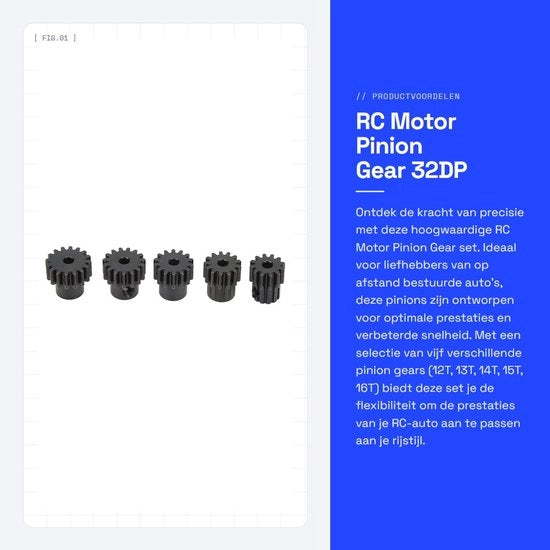 Set di ingranaggi a pinione 5 velocità - 12T/13T/14T/15T/16T - Resistente all'ossidazione - Per 1/10 RC auto - Facile da installare - Ingranaggio a denti