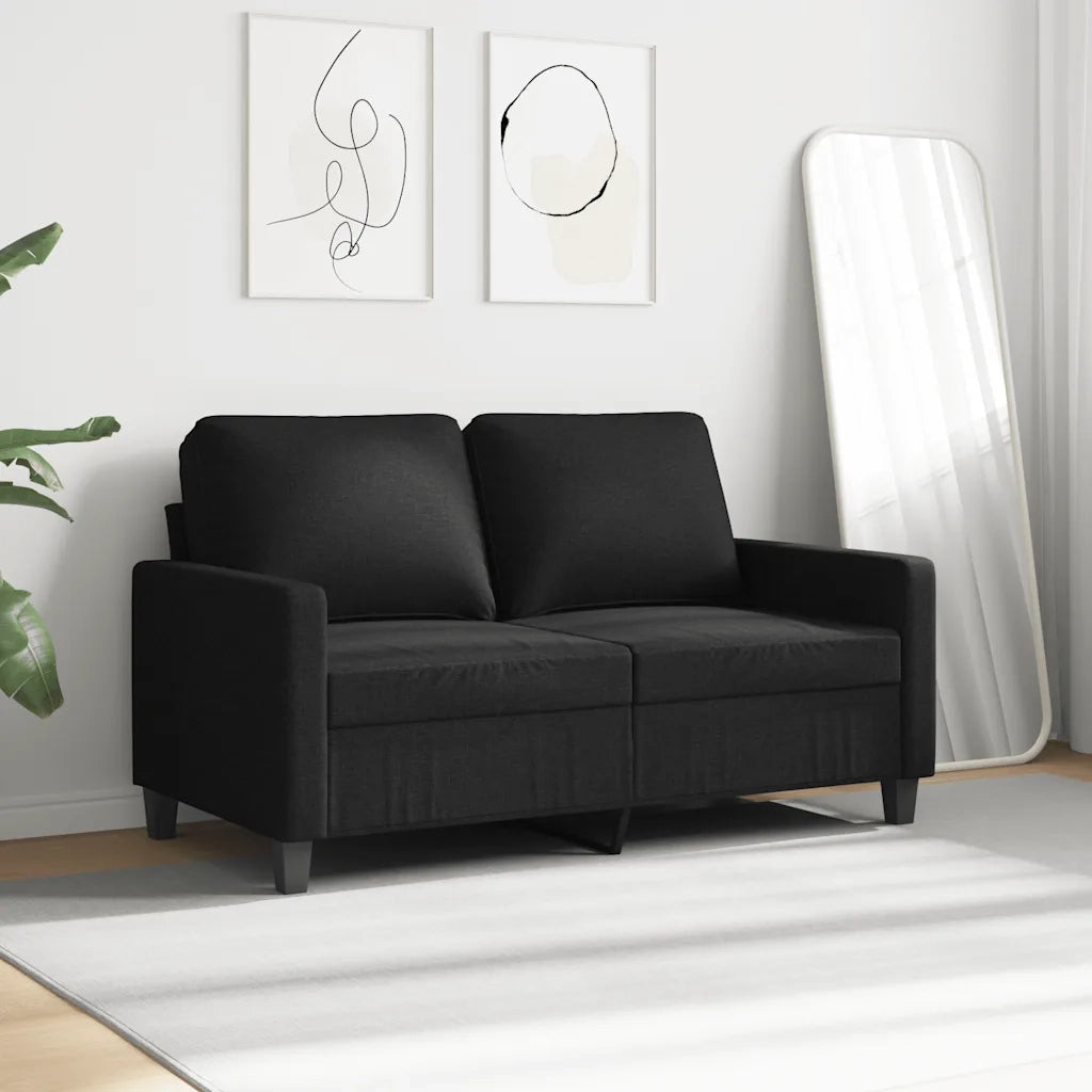 Divano a 2 Posti Nero 120 cm in Tessuto 359159