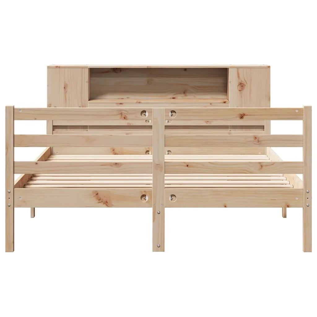 Letto Libreria senza Materasso 140x200 cm in Legno di Pino 3322203