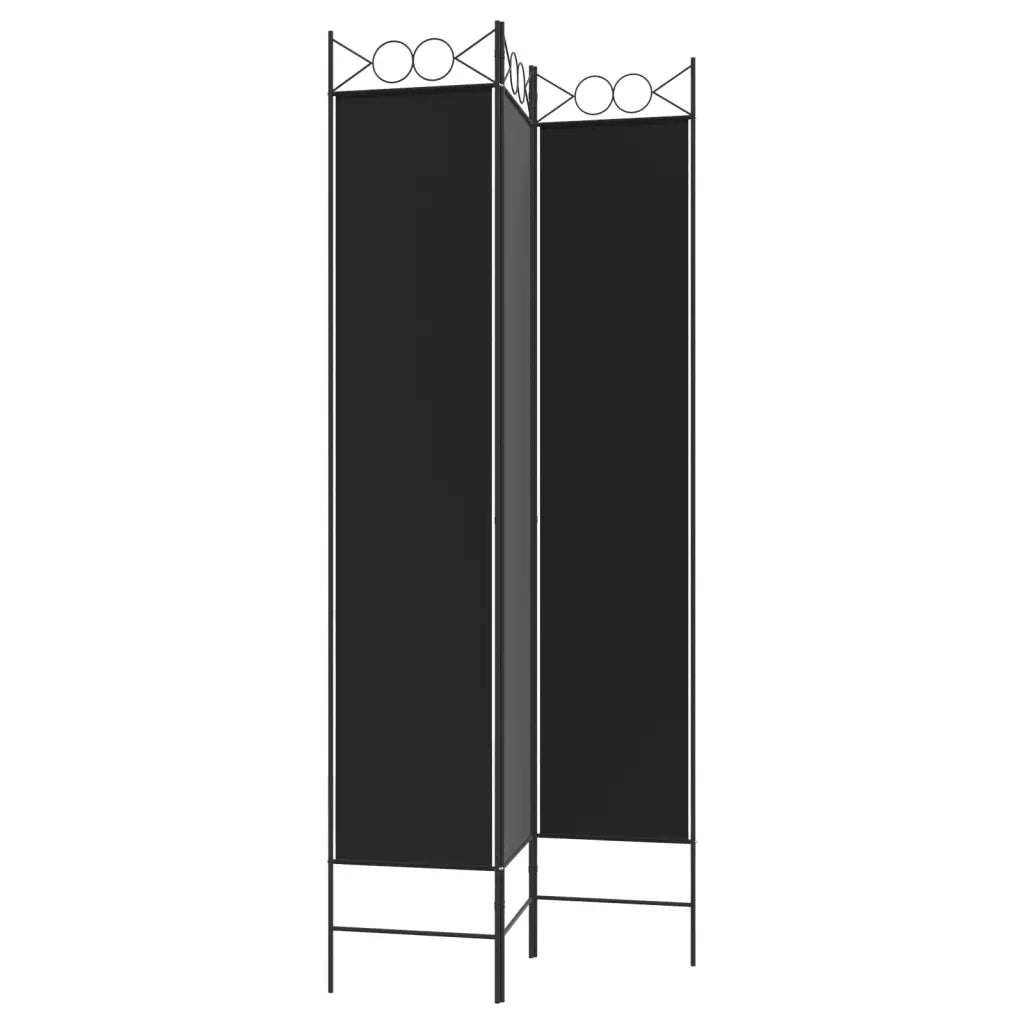 Divisorio a 3 Pannelli Nero 120x220 cm in Tessuto 350165