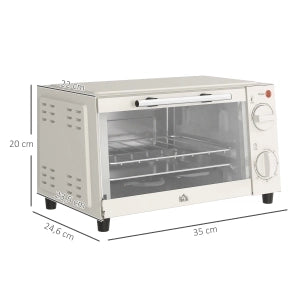 Mini Forno Elettrico 9 L 750 W con Temperatura 100-230°C; Timer 60 min; Teglia e Griglia